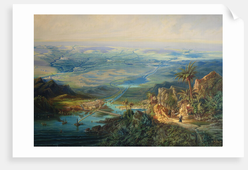 The Suez Canal, 1864 by Albert Rieger