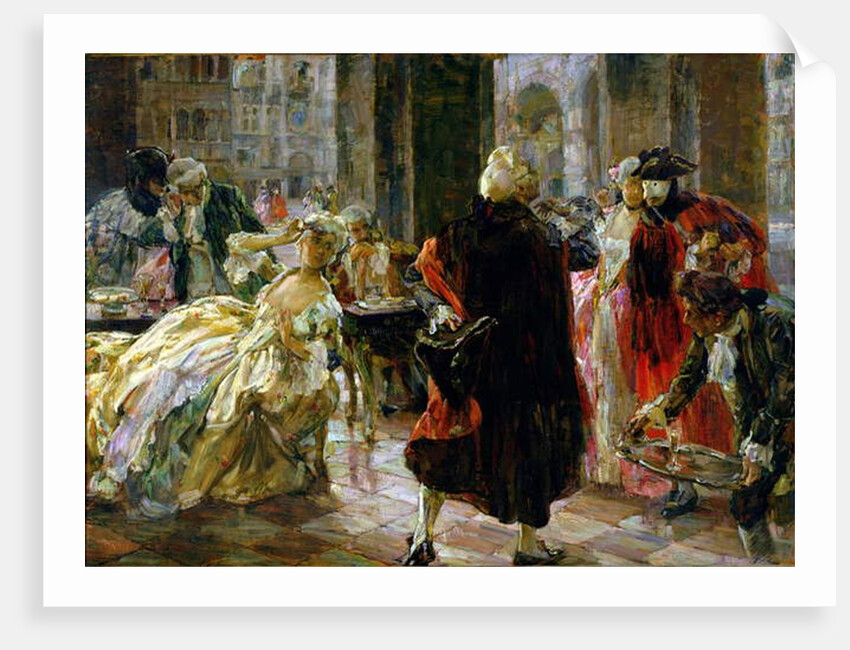 The Cafe Florian in the 18th Century, 1914 by Alessandro Milesi