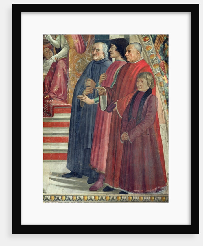 Detail of St. Francis receiving the Rule of the Order from Pope Honorius by Domenico Ghirlandaio