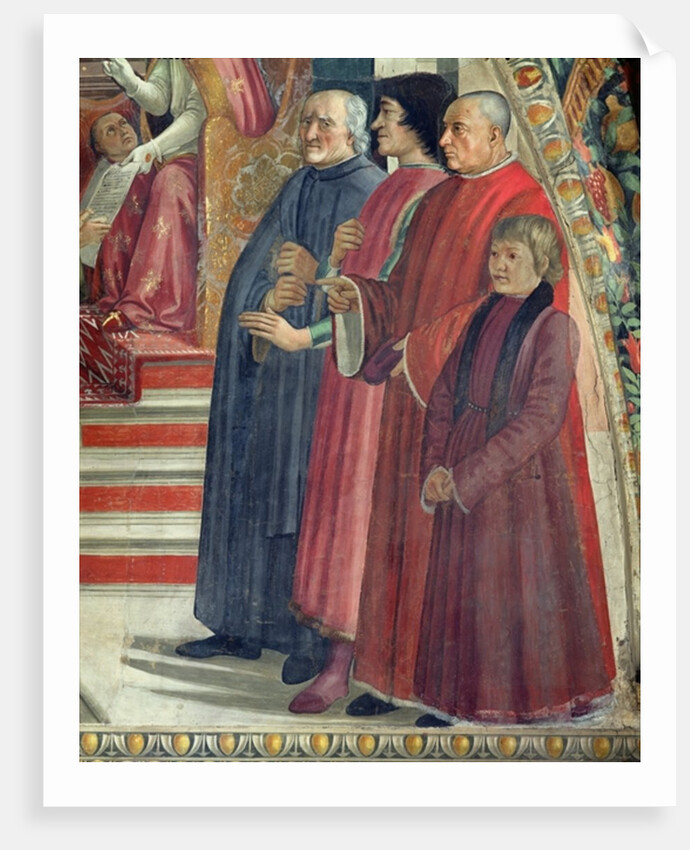 Detail of St. Francis receiving the Rule of the Order from Pope Honorius by Domenico Ghirlandaio