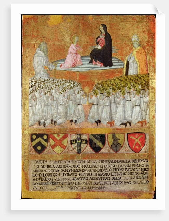 The Annunciation with St. Bernard of Clairvaux and Pope Calixtus III 1456 by Italian School