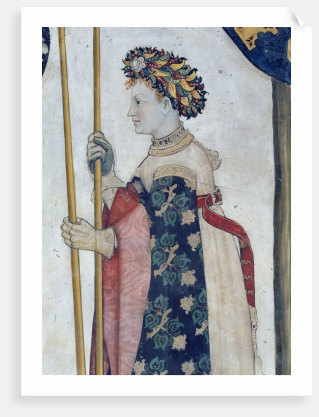 The Nine Worthies and the Nine Worthy Women, detail of Semiramis, 1418-30 by Giacomo Jaquerio