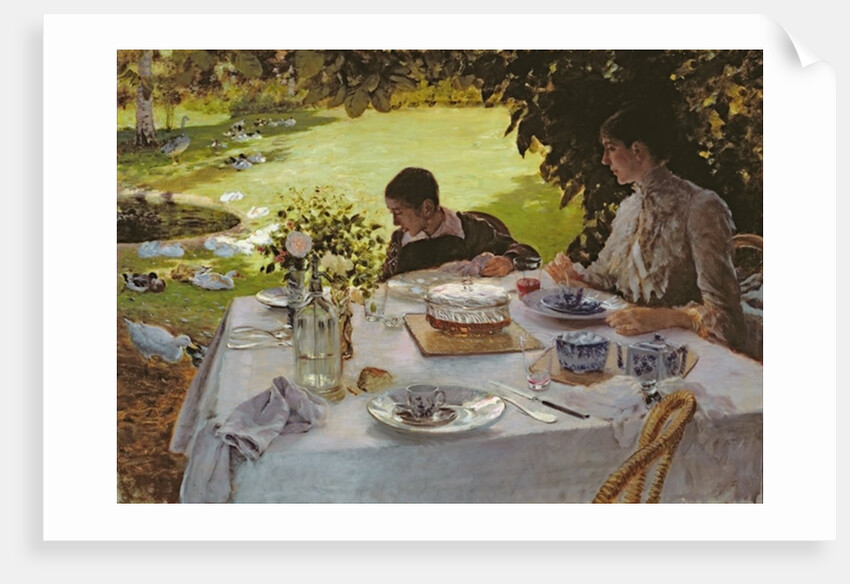Breakfast in the Garden, 1883 by Giuseppe or Joseph de Nittis