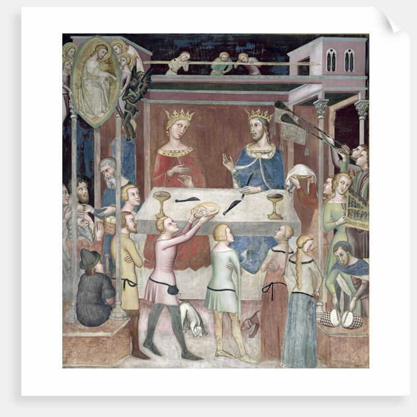 Satan Asking God to Tempt Job, 1356-67 by also Manfredi de Battilori Bartolo di Fredi