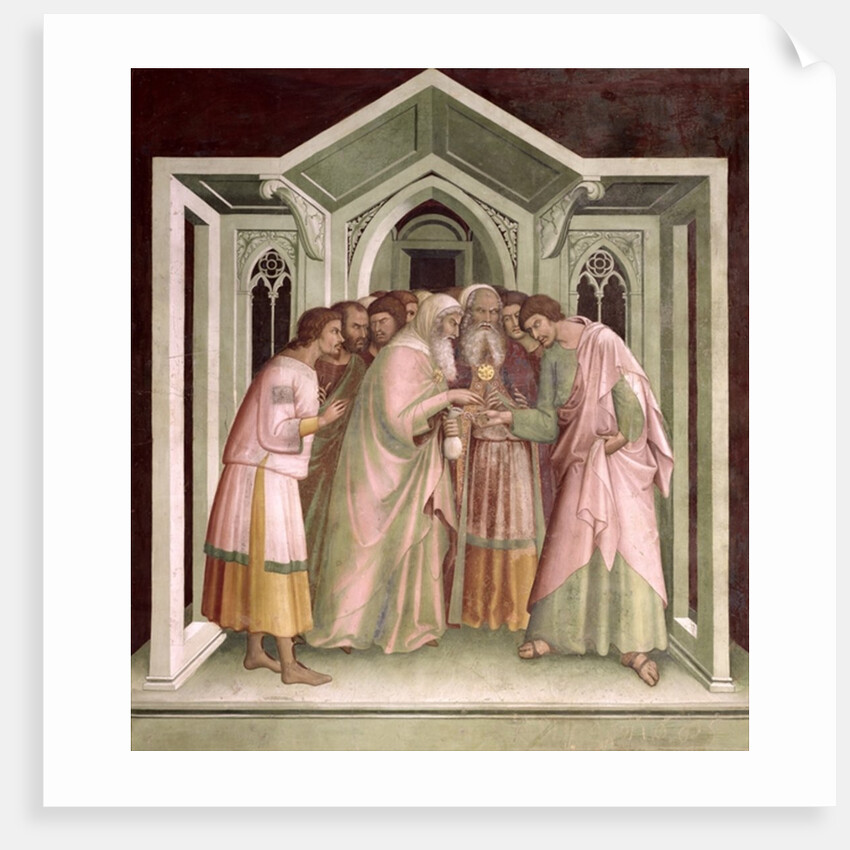 Judas Receiving Payment for his Betrayal, from a series of Scenes of the New Testament by Barna da Siena