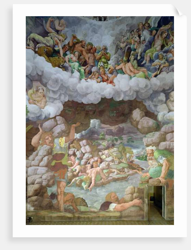 Detail of the destruction of the giants by Jupiter's thunderbolts, Sala dei Giganti, 1536 by Giulio Romano