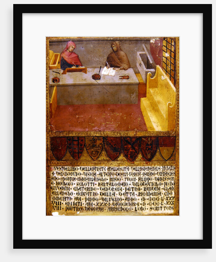 Chief Financial Officer and Scribe at their desk in the Biccherna by Paolo di Giovanni Fei