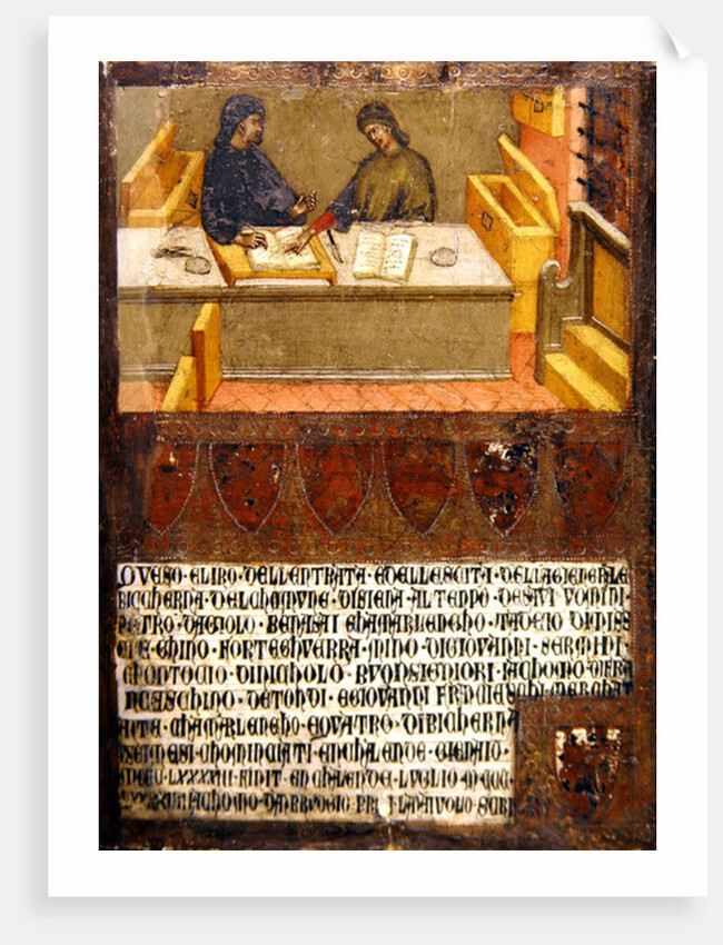 Chief Financial Officer and Scribe at their desk in the Biccherna by Paolo di Giovanni Fei