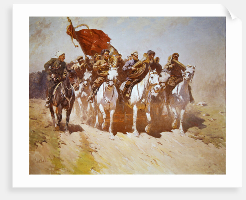 Brass band of the 1st Mounted Army, 1934 by Mitrofan Borisovic Grekov