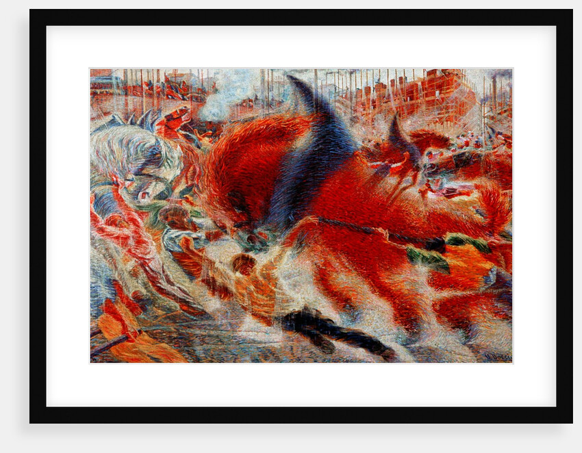 The city rises, 1910 by Umberto Boccioni