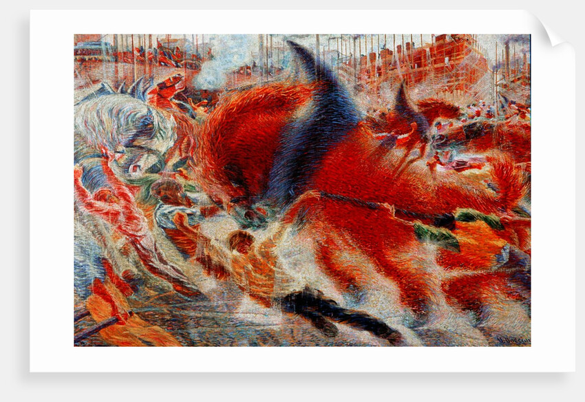 The city rises, 1910 by Umberto Boccioni