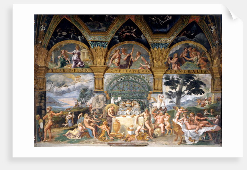 The noble banquet celebrating the marriage of Cupid and Psyche from the Sala di Amore e Psiche, 1527-31 by Giulio Romano