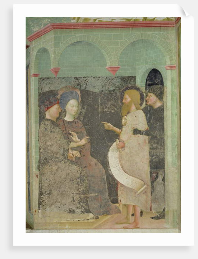 John the Baptist scolding Herod and Herodias for their adultery, 1435 by Tommaso Masolino da Panicale