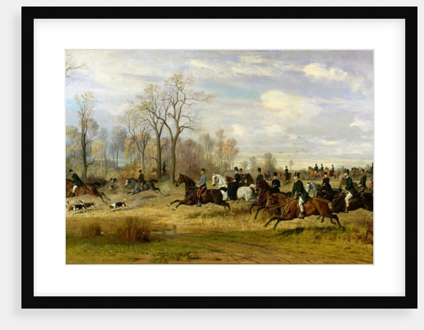 Emperor Franz Joseph I of Austria hunting to hounds with the Countess Larisch in Silesia, 1882 by Emil Adam