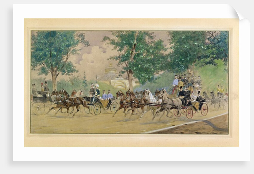 Carriage Driving near the Rotunda, Vienna by Austrian School