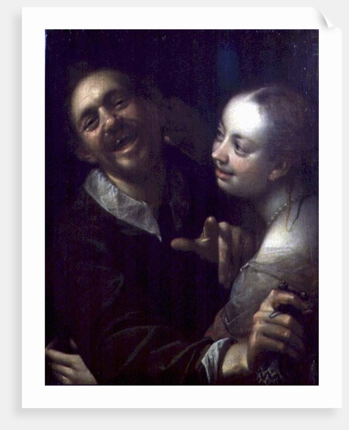 A Laughing Couple, self portrait of the artist with his wife, 1596 by Johann or Hans von Aachen