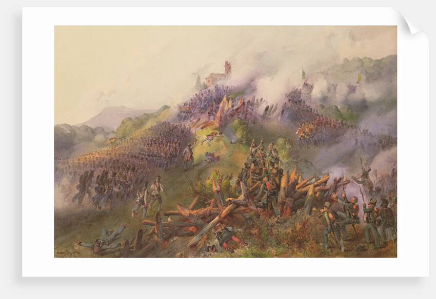 The Battle of Vicenza: the Storming of Monte Berico, June 1848 by Franz Gerusch