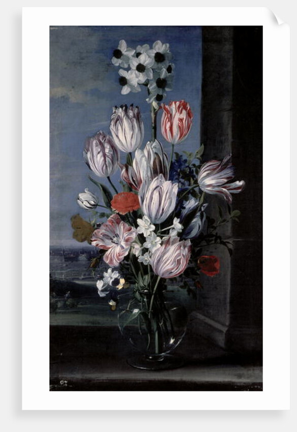 Flowers in a Crystal Vase, 1652 by Jan van den Hecke