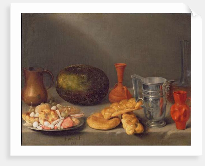 Still life with bread, 1648 by Francisco Palacios