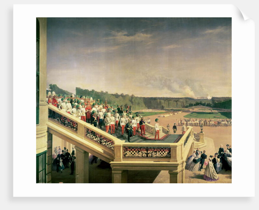 Court banquet in the Gardens of Schonbrunn Palace on the occasion of the anniversary of the Military Order of Theresa, 1865 by Fritz L'Allemand