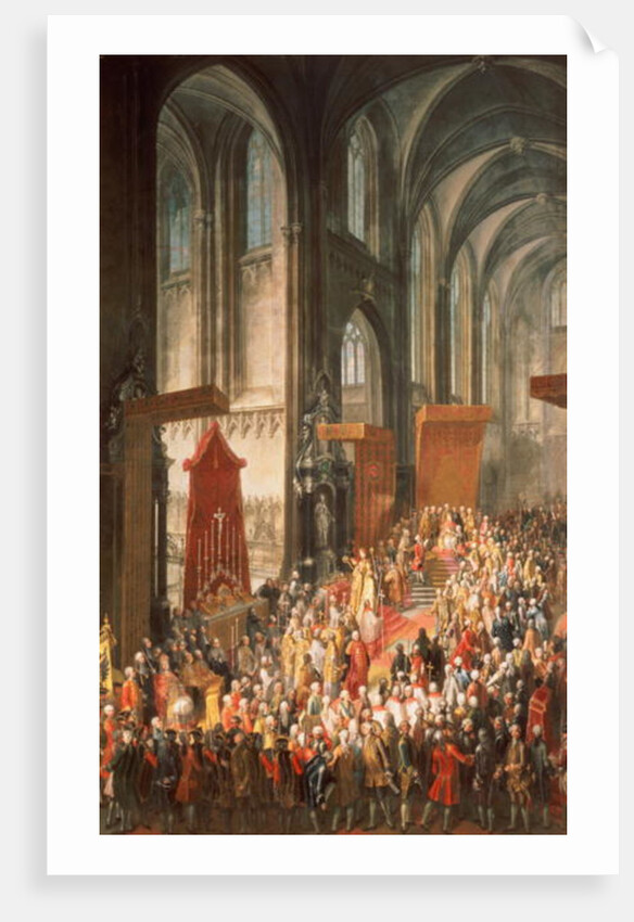 The Investiture Joseph II following his coronation as Emperor of Germany in Frankfurt Cathedral, 1764 by Martin van Mytens or Meytens