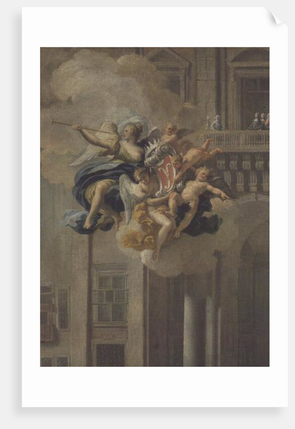 Fame bearing the coat of arms of the House of Harrach by Nicolo Maria Russo