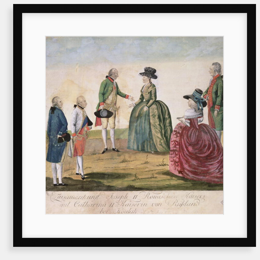 Meeting between Joseph II of Germany and Empress Catherine the Great at Koidak, 18th May, 1787 by Johann Hieronymus Loeschenkohl