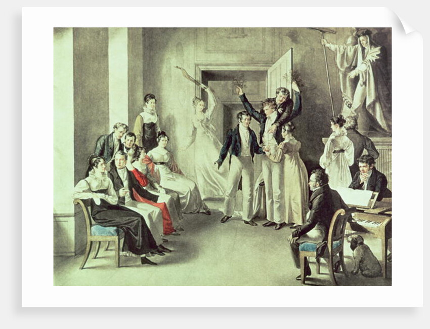 The family of Franz Peter Schubert playing games by Leopold Kupelwieser