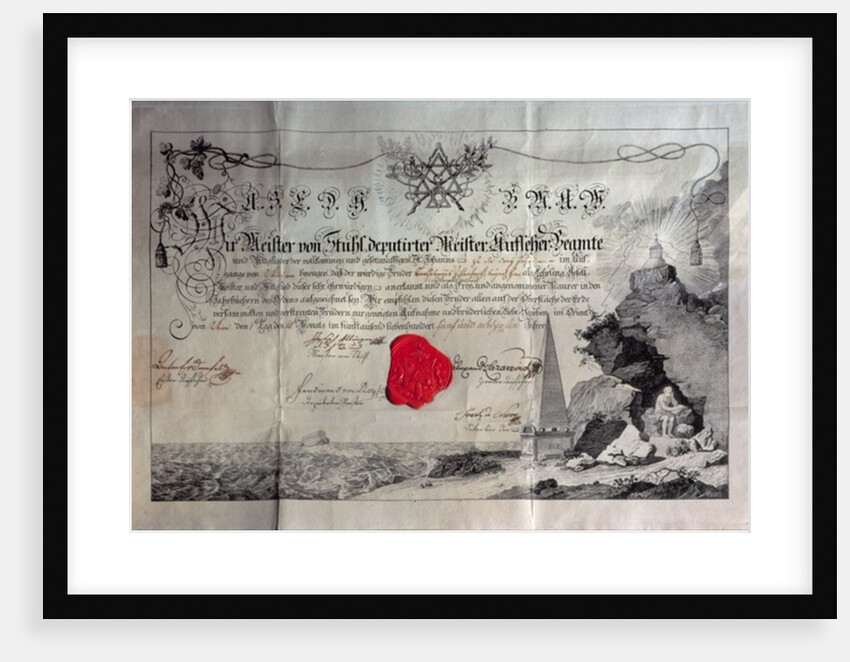 Masonic certificate, 1785 by Anonymous