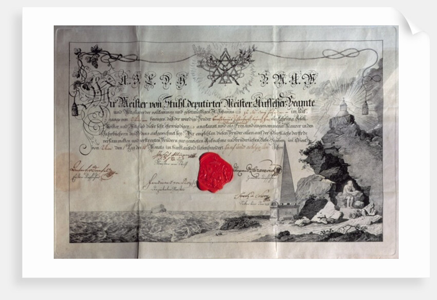 Masonic certificate, 1785 by Anonymous