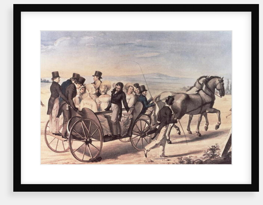 Excursion of the Schubertians from Atzenbrugg to Aumuhl, with Franz Peter Schubert standing to the left with the artist, 1820 by Leopold Kupelwieser