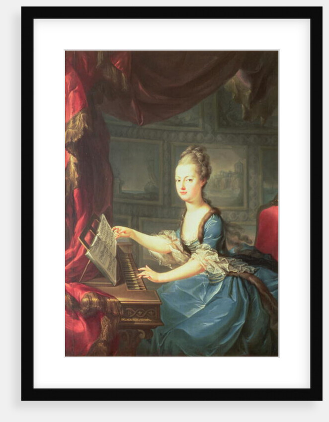 Archduchess Marie Antoinette Habsburg-Lothringen at the spinet by Franz Xaver Wagenschon