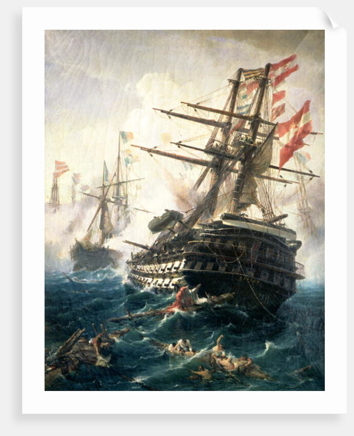 The Battle of Lissa, fought between the Austro-Hungarian Empire and Italy, in 1866 by Constantin Volanakis