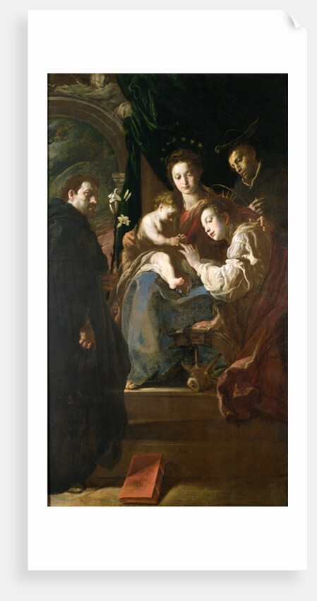 Mystical marriage of St. Catherine and the Christ Child with Peter the Martyr, 1617-21 by Domenico Fetti or Feti