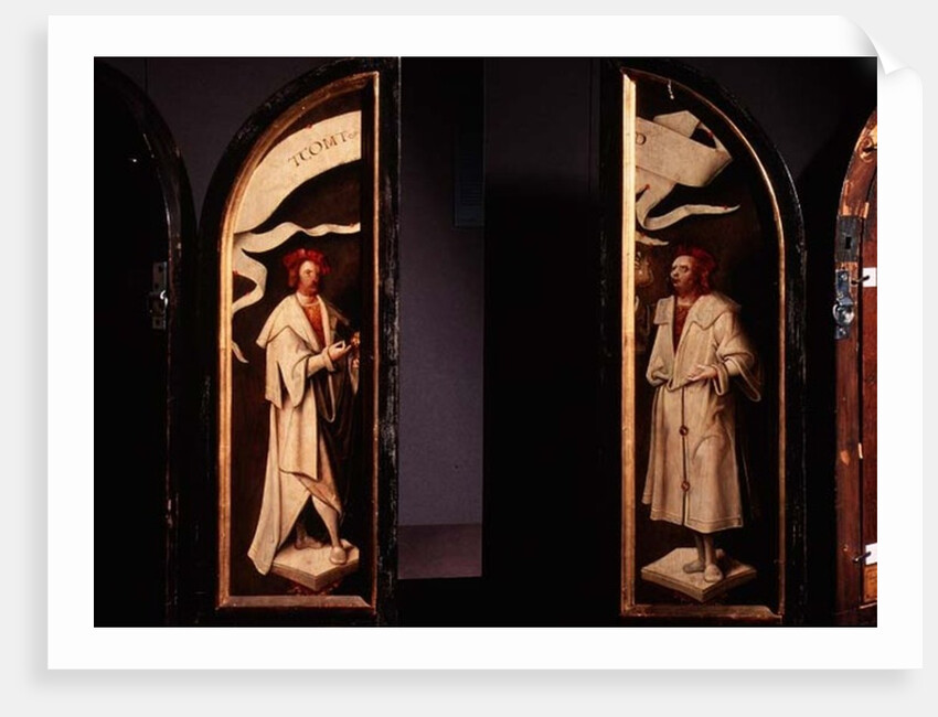 The Cleansing of Naaman Triptych: side panels depicting the martyrs Cosmas and Damian, protectors against sickness, 1520 by Cornelis Engelbrechtsen