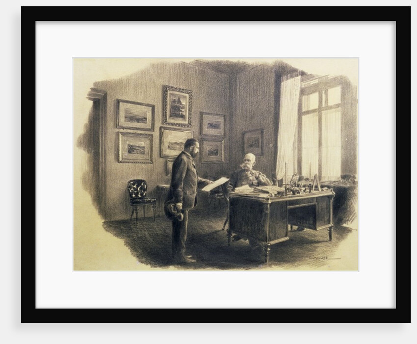 Emperor Franz Joseph I of Austria at his writing desk at Jagdrock by Wilhelm Gause