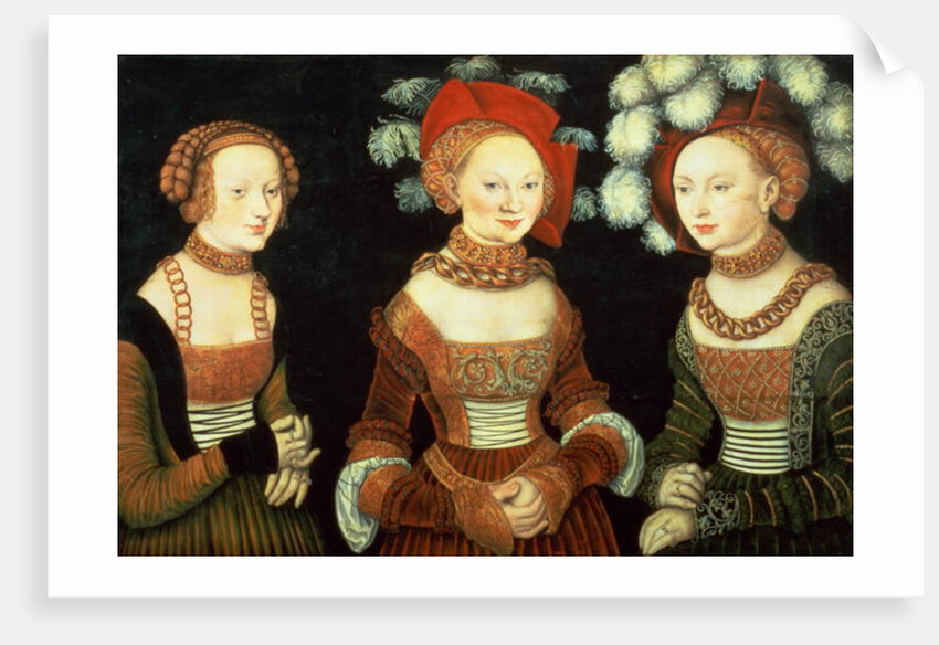 Three princesses of Saxony, Sibylla, Emilia and Sidonia, daughters of Duke Heinrich of Frommen, c.1535 by Lucas the Elder Cranach