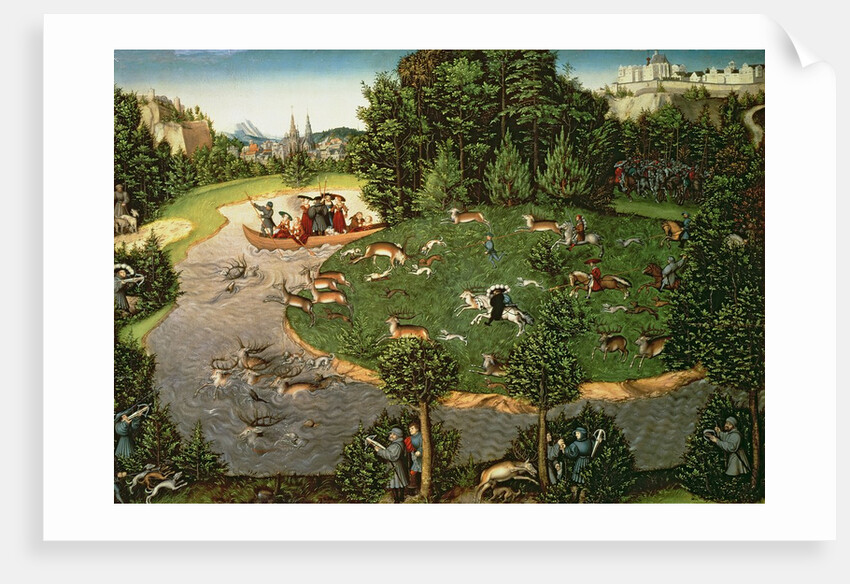 Stag Hunt of Elector Friedrich III the 'Wise', 1529 by Lucas the Elder Cranach