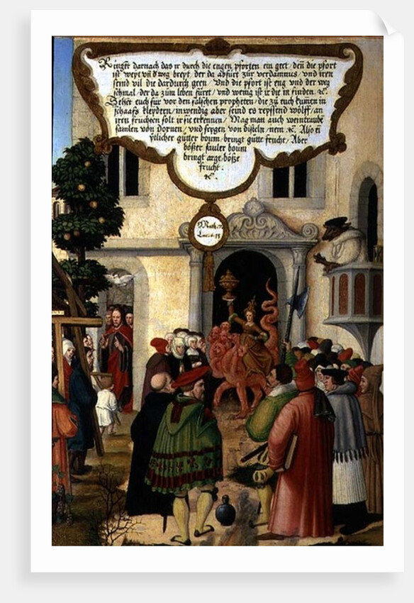 Beware of false prophets; they come to you with the garb of sheep but at heart they are ravenous wolves by Matthias Gerung or Gerou