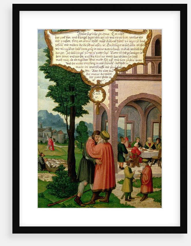 The Parable of the Prodigal Son, section from the Mompelgarter Altarpiece by Matthias Gerung or Gerou
