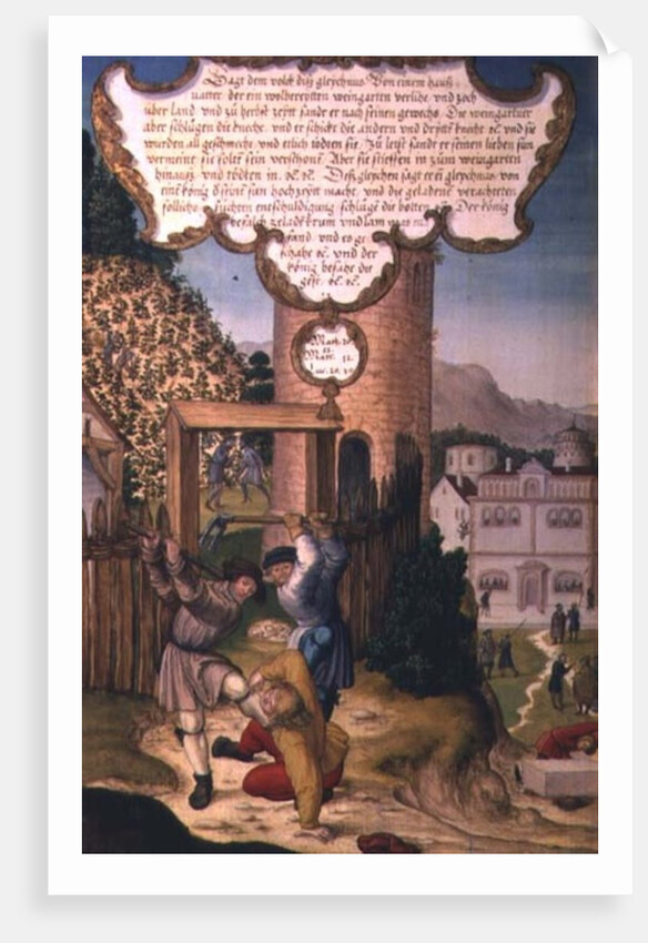 The vinedressers killing the heir of the vineyard owner by Matthias Gerung or Gerou