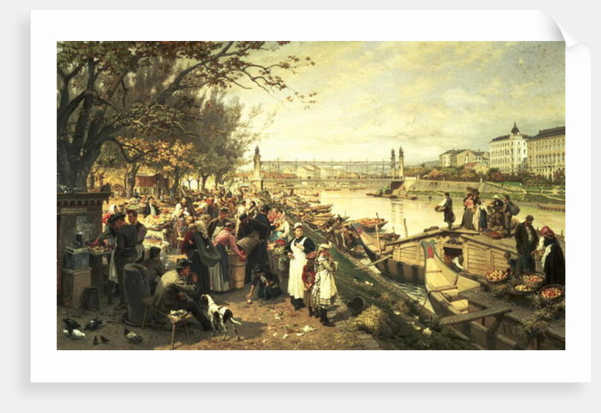 Fruit market in Schazel, near the Maria Theresa Bridge, Vienna, 1895 by Alois Schonn