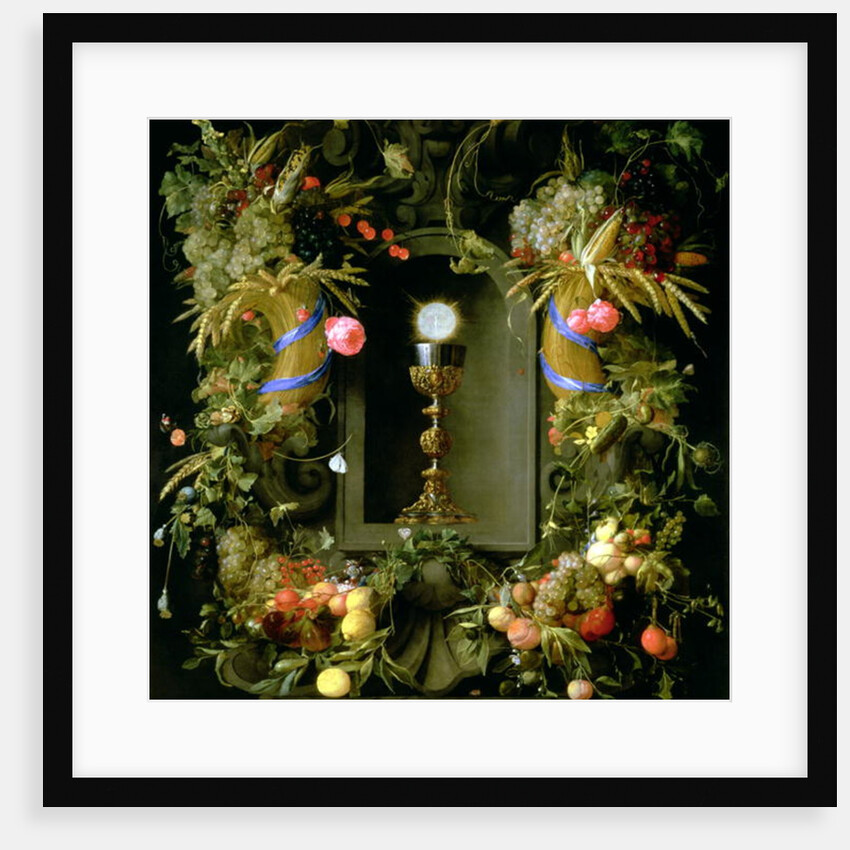 Communion cup and host, encircled with a garland of fruit by Jan Davidsz. de Heem