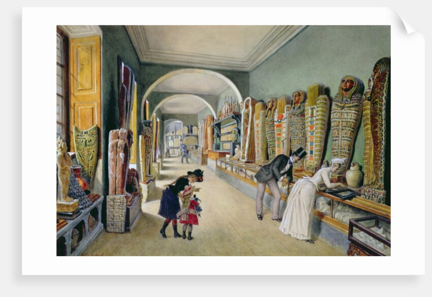 The Corridor and the last Cabinet of the Egyptian Collection in the Ambraser Collection of the Lower Belvedere, 1875 by Carl Goebel