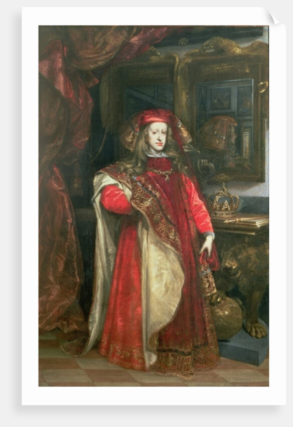 King Charles II of Spain wearing the robes of the Order of the Golden Fleece by Don Juan Carreno de Miranda