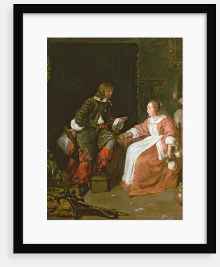 A maid and an officer, c.1660-70 by Gabriel Metsu