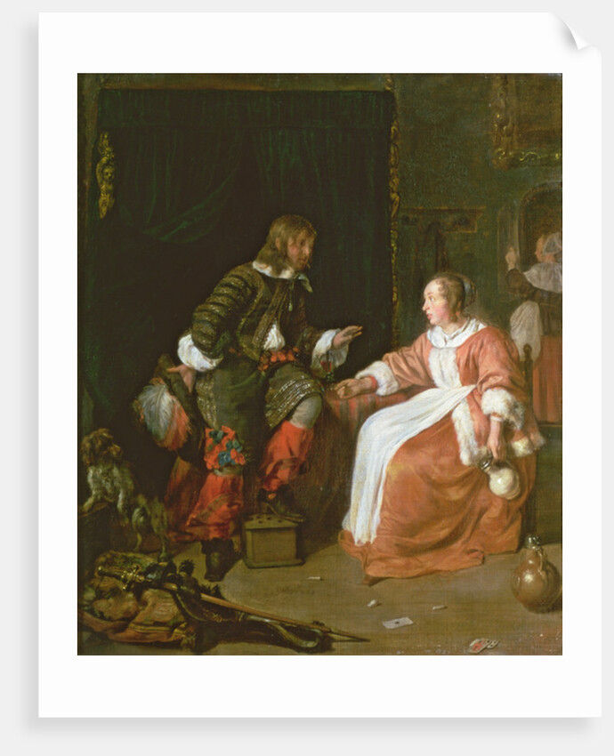 A maid and an officer, c.1660-70 by Gabriel Metsu