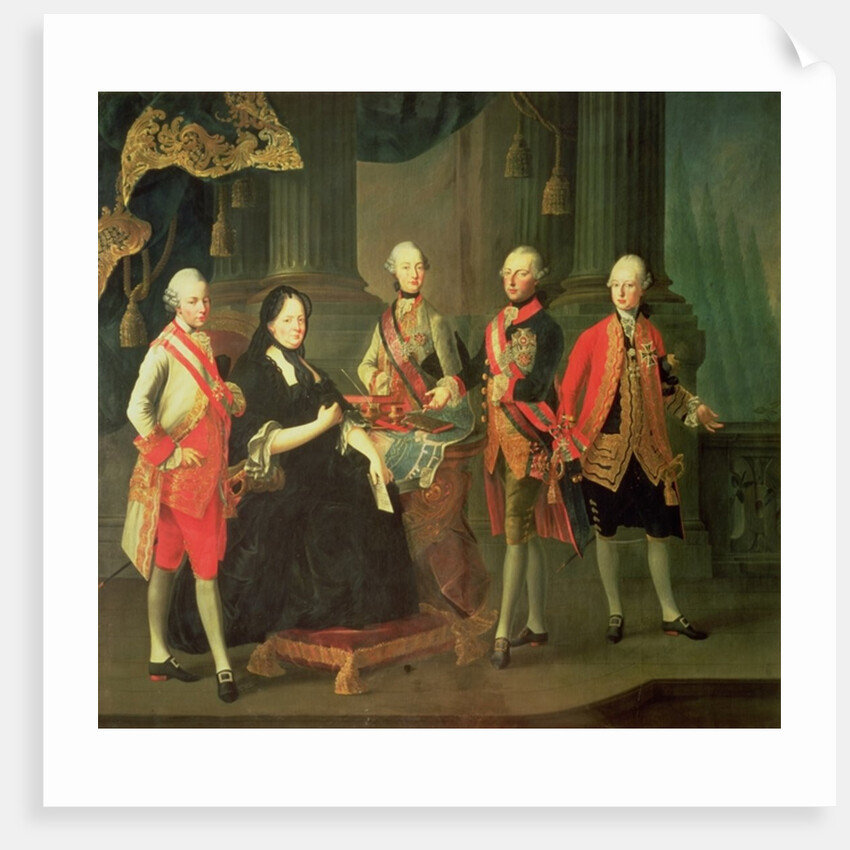 Empress Maria Theresa of Austria with four of her sons; Joseph, Ferdinand, Leopold and Maximilian by Louis Joseph Maurice