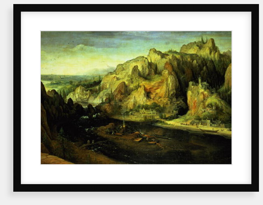 Mountain Landscape with a surprise attack, c.1585 by Lucas van Valckenborch