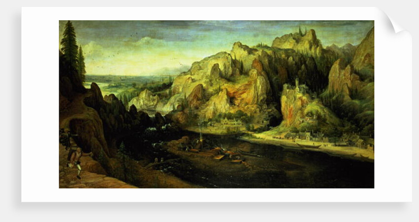 Mountain Landscape with a surprise attack, c.1585 by Lucas van Valckenborch